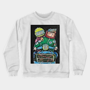 Retro Scooter, Classic Scooter, Scooterist, Scootering, Scooter Rider, Mod Art Crewneck Sweatshirt